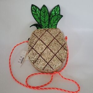 Crew Cuts Little Girls Gold And Green Glittler Pineapple Purse J. Crew